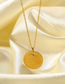 Fashion Gold Titanium Steel Medallion Necklace
