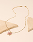 Fashion Pink Titanium Steel Gold-plated And Zirconium Butterfly Necklace