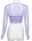 Fashion Purple Irregular Sling Long Sleeve Round Neck Blouse