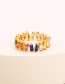 Fashion Color-2 Copper Inlaid Zirconium Irregular Ring