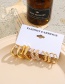 Fashion Gold Alloy Horns Twisted Pearl C-shaped Earrings