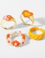 Fashion 6# Alloy Drip Oil Love Flower Ring Set
