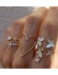 Fashion 4# Alloy Diamond Butterfly Love Cross Ring Set
