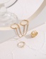 Fashion 6# Alloy Butterfly Chain Tassel Finger Ring
