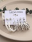 Fashion 1# Alloy Pearl Chain Geometric Earrings Set