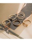 Fashion Gold Alloy Geometric Cross Triangle Disc Ring Set