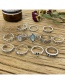 Fashion 2# Alloy Diamond Geometric Bee Chain Ring Set