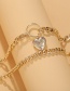 Fashion 3# Alloy Heart Ring Double Necklace