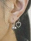 Fashion Silver Alloy Heart Asymmetric Earrings
