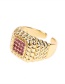 Fashion G Gold-plated Copper And Zirconium Geometric Ring
