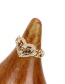 Fashion Gold Copper Gold-plated Inlaid Zirconium Heart Open Ring