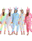 Fashion Rainbow Horse Flannel Cartoon Print One-piece Pajamas