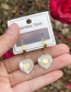 Fashion White+gold Titanium Steel Shell Love Earrings