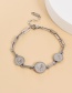 Fashion Silver Titanium Steel Round Portrait Thick Chain Bracelet