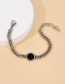 Fashion Silver Titanium Steel Round Thick Chain Bracelet