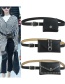 Fashion Waist Bag Type C (camel) Faux Leather Rivet Cell Phone Bag Thin Belt