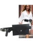 Fashion Waistbag Type A (black) Faux Leather Rivet Cell Phone Bag Thin Belt