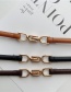 Fashion Brown Faux Leather Geometric Thin-edged Belt