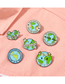 Fashion 6# Alloy Geometric Letters Cartoon Earth Paint Brooch
