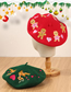 Fashion Green Wool Cartoon Embroidered Beret