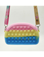 Fashion Blue Rainbow (including Straps) Silicone Semicircle Tie-dye Press Messenger Bag