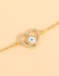 Fashion Golden-2 Copper Inlaid Zirconium Love Eye Bracelet