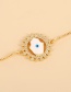 Fashion Gold Copper Inlaid Zirconium Palm Eyes Beaded Bracelet