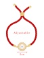 Fashion Red Copper Inlaid Zirconium Palm Eye Braided Cord Bracelet
