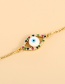 Fashion Color Copper Inlaid Zirconium Eye Beaded Bracelet