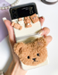 Fashion Hard Shell-biscuit Candy Bear-bear Head Bracket (samsung Zflip3) Plush Bear Samsung Phone Case