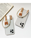 Fashion Acrylic-girl Bow Tie-leather Head Hanging Chain (iphone 13promax
) Pearl Portable Bow Tie Girl Leather Head Hanging Chain Apple Mobile Phone Case