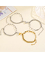 Fashion A Pair Of Love Stainless Steel Double Gold And Steel Color A Pair Of Alloy Magnetic Love Bracelets