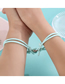 Fashion A Pair Of Luminous Rope Love Magnet Sky Blue A Pair Of Alloy Magnetic Love Cord Braided Bracelet
