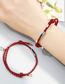 Fashion A Pair Of Dark Blue And Wine Red A Pair Of Titanium Steel Magnetic Love Geometric Bracelet