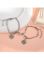 Fashion Pair Of Stainless Steel Heart-shaped Magnet Bracelets Titanium Steel Letter Round Card Magnetic Love Bracelet Set