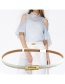 Fashion Gold Color Faux Leather Metal Buckle Thin Edge Belt
