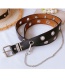 Fashion Black Imitation Leather Non-perforated Chain Pendant Belt