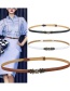 Fashion White Faux Leather Metal Buckle Thin Side Belt