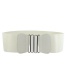 Fashion Beige (6cm Wide) Geometric Metal Buckle Woven Wide-sided Belt