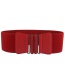 Fashion Red Geometric Metal Buckle Woven Wide-sided Belt