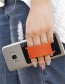 Fashion Orange Pu Leather Phone Back Sticker Card Holder