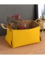 Fashion Lemon Yellow Pu Leather Large-capacity Storage Basket
