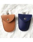 Fashion Brown Leather Key Signal Shielding Bag