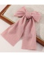 Fashion Pink Fabric Waffle Long Tail Bow Hairpin