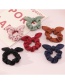 Fashion Pink Fabric Knitted Knotted Bunny Ears Pleated Hair Tie
