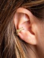 Fashion White K Gold-plated Copper Inlaid Zirconium Geometric Ear Bone Clip