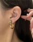 Fashion Big Skull Gold Coloren Earrings Metal Skull C-shaped Earrings