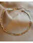 Fashion Gold Color Titanium Steel Snake Bone Chain Cross Necklace