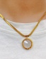 Fashion Gold Color Titanium Steel Geometric Round Snake Bone Chain Necklace