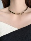 Fashion Gold Color Titanium Steel Letter Brand Leather Stitching Necklace